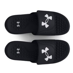 Under Armour Mens Ignite Pro Slide Sandal Black White Memory Foam Size 17 NEW